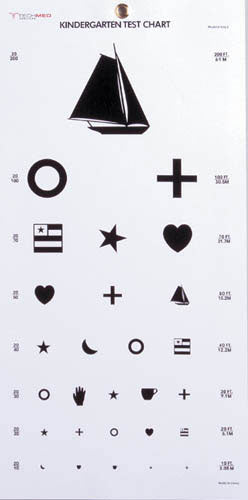 Kindergarten Eye Chart 22 x11 Non Reflective Matte Finish