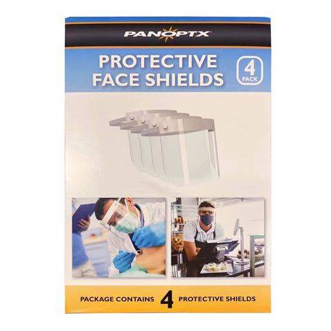 Protective Face Shields w/Foam Pad Box of 4 Shields