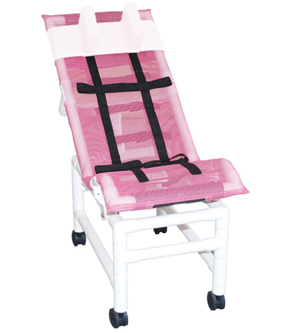 Bath Chair Lg PVC Reclining w Base & Casters for Comfort