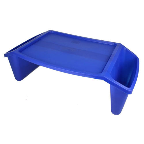 Bed Tray w/Side Pockets Blue for Eating and Reading