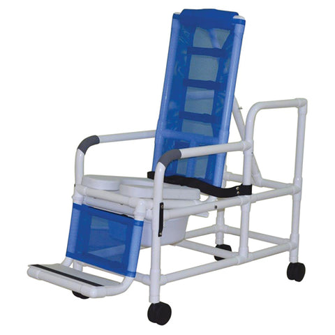 Shower/Commode Chair PVC Tilt-N-Space With Adjustable Features