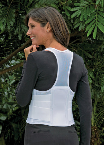 Cincher Female Back Support Small White for Posture Aid