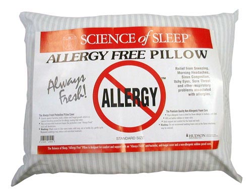 Allergy-Free Pillow Standard 15.5 x 23 Hypoallergenic Foam