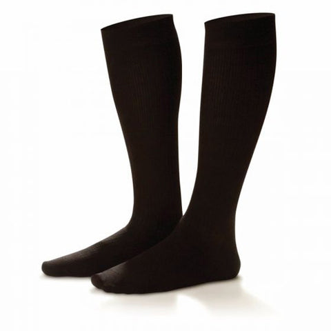 Mens Support Dress Socks Firm 20-30 Black Large Pair