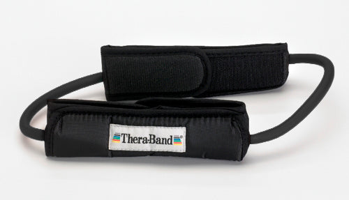 Theraband Prof Resist Tubing Loop With Padded Cuffs Black