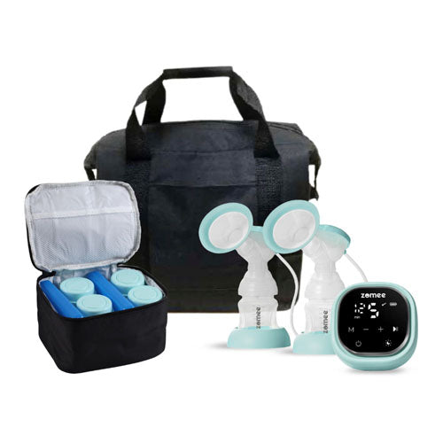 Zomee Z2 Breast Pump Bundle With Tote And Cooler Set