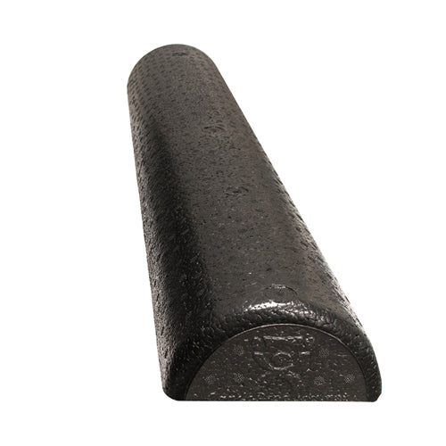 CanDo Foam Roller Black Compos Extra Firm Half-Round 6 x 36