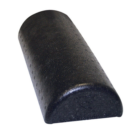 CanDo Foam Roller Black Compos Extra Firm Half-Round 6 x 12