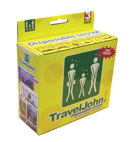 Travel John Disp Urinary Pouch Bx/3 for Easy Use