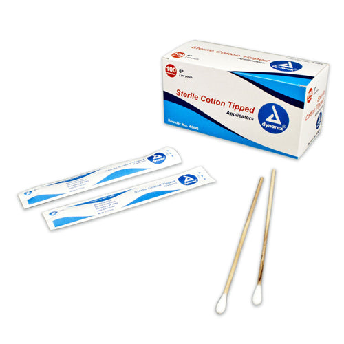 Cotton Tipped Applicators-6 Sterile Bx/100 Soft Cotton