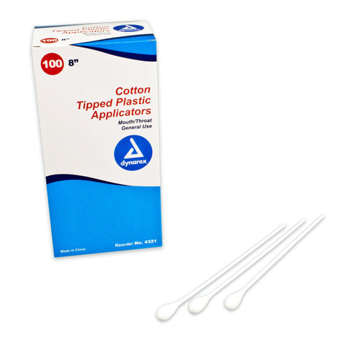 Mouth/Throat 8 Cotton-Tipped Applicators Bx/100 Non-Sterile