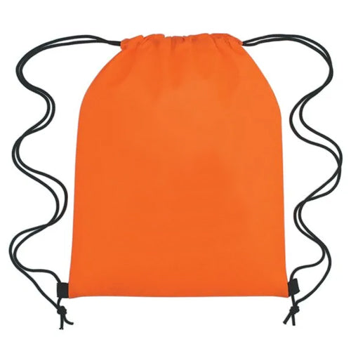 Drawstring Bag Orange - Water Resistant Backpack for Events