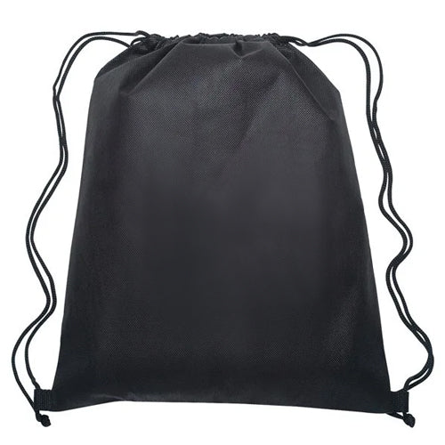 Drawstring Bag Black - Water Resistant Backpack for Events