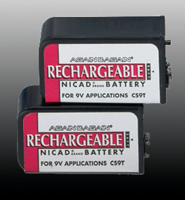 Batteries And Recharger Kit For 9V Nickel Cadmium Batteries