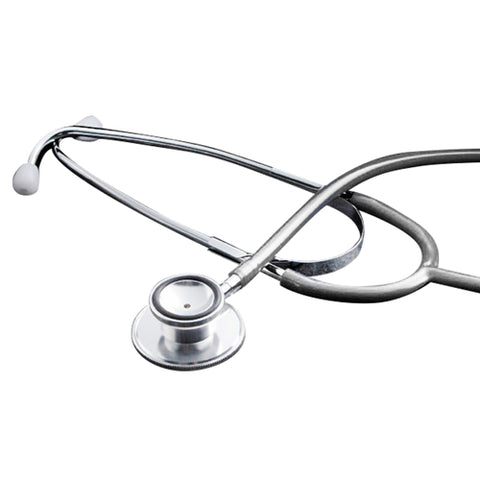 Dual Head Gray Stethoscope 22 with Chrome Binaural