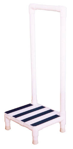 Step Stool MRI Single Step PVC with Handrail 200 lb Capacity