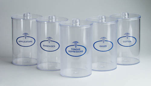 Sundry Jars- Plastic Labeled Set/5 for Organizing Supplies