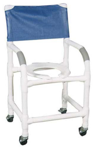 Shower Chair PVC w/ Blue Soft Seat Deluxe Elongated Design