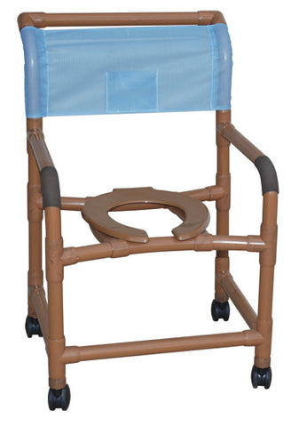 Shower Chair Wide Deluxe PVC Wood-Tone for Comfort and Stability