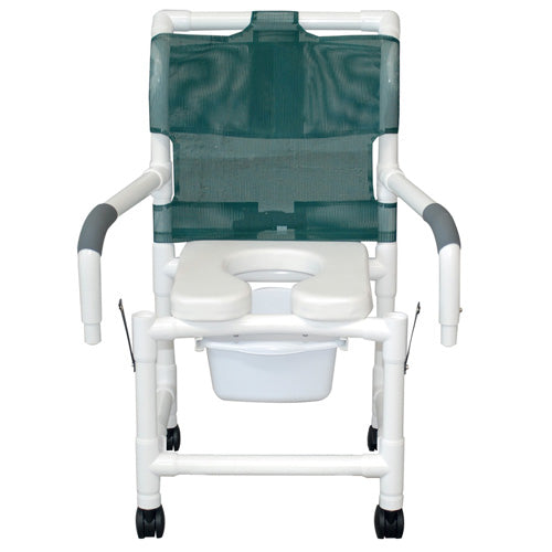 Shower Chair 18 W With Soft Seat Elongated DropArm Square Pail