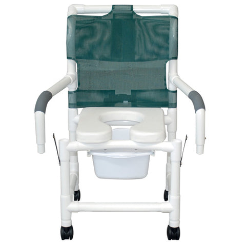 Shower Chair 18 W With Soft Seat Elongated DropArm Square Pail