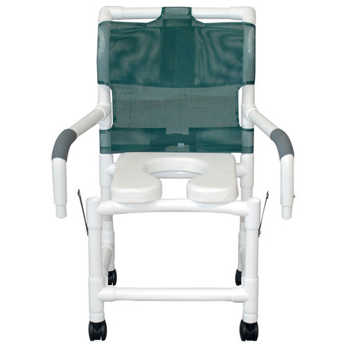 Shower Chair W/Soft Seat Dlx Elongated Dual Drop Arm 300LB