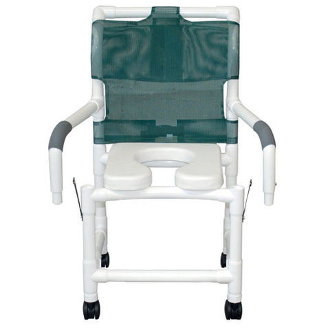 Shower Chair W/Soft Seat Dlx Elongated Dual Drop Arm 300LB