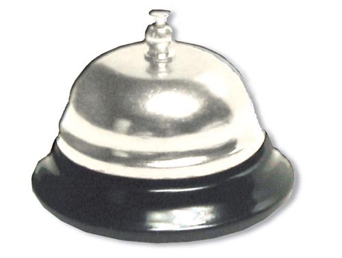 Nickel Plated Tap Bell with Black Base 3 Inch Diameter