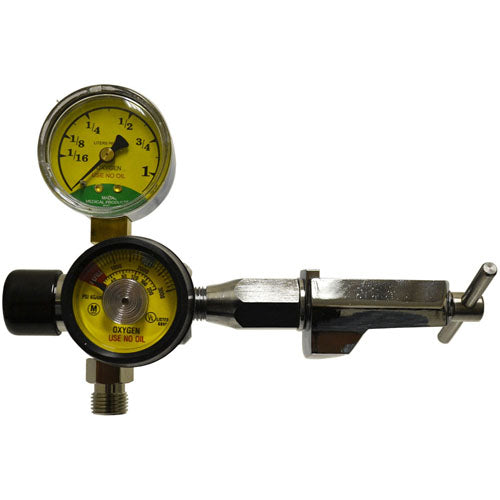 Oxygen Regulator 1/16 - 1 LPM CGA-870 Yoke Gauge Style