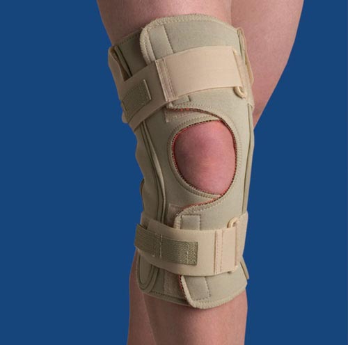 Hinged Knee Wrap Dual Pivot Beige Large Support Brace