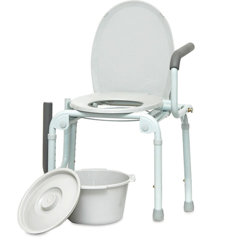 Commode Drop Arm with Adjustable Height and Lateral Transfer