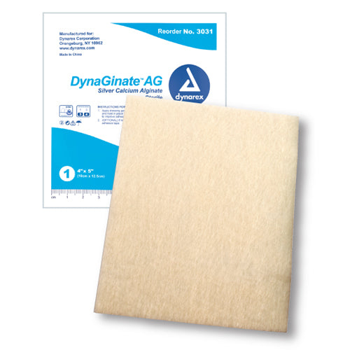 DynaGinate AG Silver Calcium Alginate Dressing 4 x 5 Bx/10