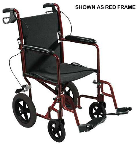 Expedition Aluminum Transport Chair w/Loop Locks 19 Red