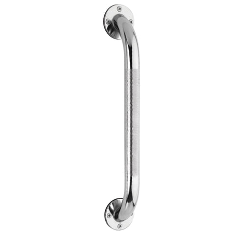 Carex Textured Chrome Wall Grab Bar 12 Inch for Safety