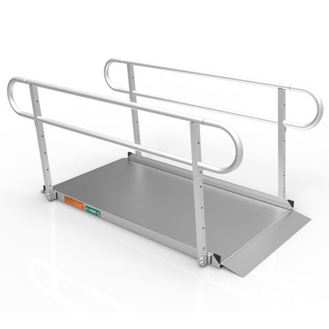 Portable Ramp Solid Surface 6 Feet With Handrails 3G