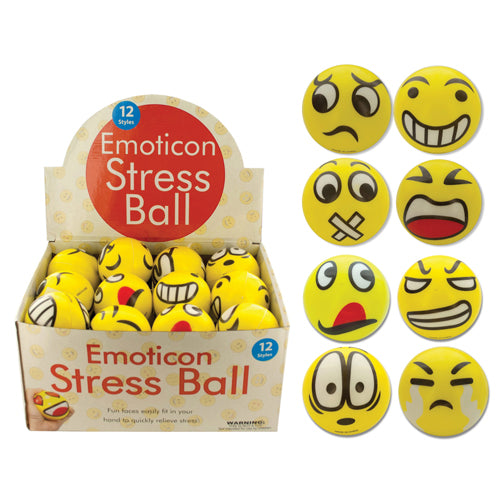 Emoticon Stress Ball Countertop Display Bx/24 Fun Relief