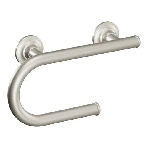 Integrated Grab Bar w/ Toilet Paper Holder - Brushed Nickel