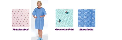 Tie-Back Adult Gown Geometric Print for Men and Women