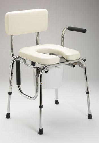 Drop Arm Commode With Padded Seat for Easy Transfers