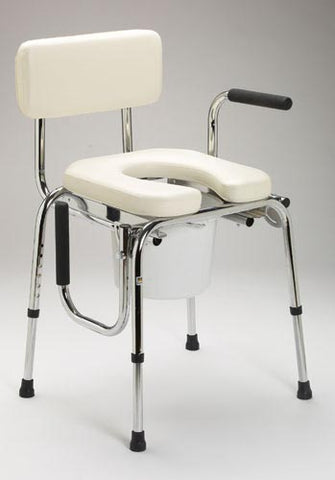 Drop Arm Commode With Padded Seat for Easy Transfers