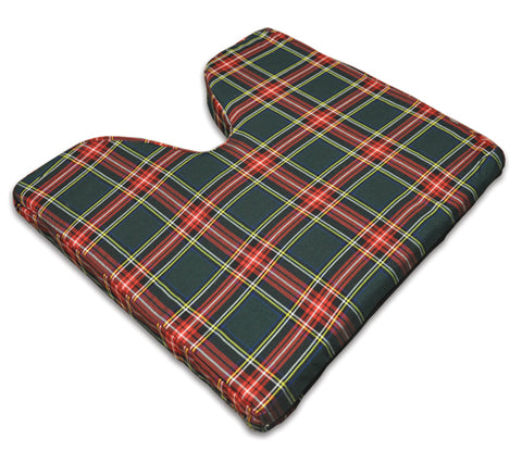 Coccyx Wheelchair Cushion Foam Plaid 16 x 18 x 2 for Comfort