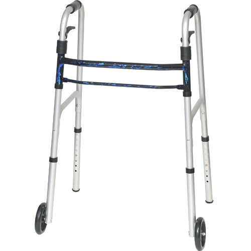 ProBsics Sure Lever Release Folding Walker Blue Flame Design