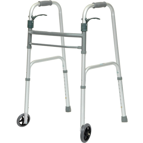 Folding Walker Trigger Release w/ 5 Wheels Adult Size