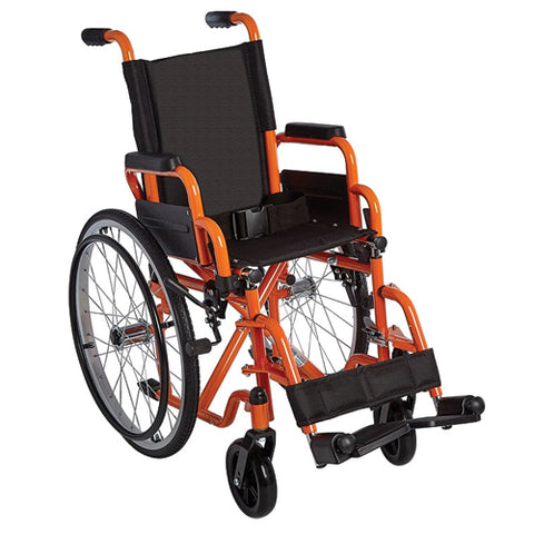 Ziggo Wheelchair Lightweight Folding 12 Orange for Kids