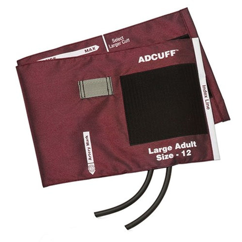 Adcuff & Bladder, 2 Tube Lrg Adult, Burgundy, LF