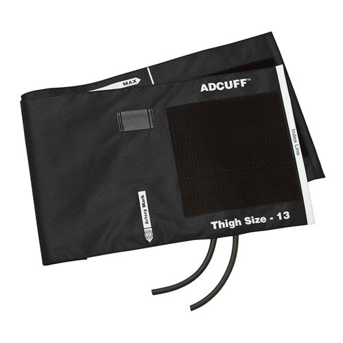 Adcuff & Bladder, 2 Tube Thigh, Black, LF