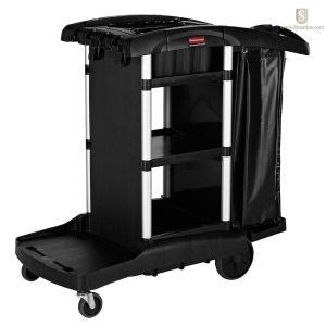 Janitor Cart Rubbermaid Black High Security