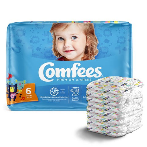 Comfees Baby Diapers, Size 6, 23 Ea/Bag 4 Bags/Case