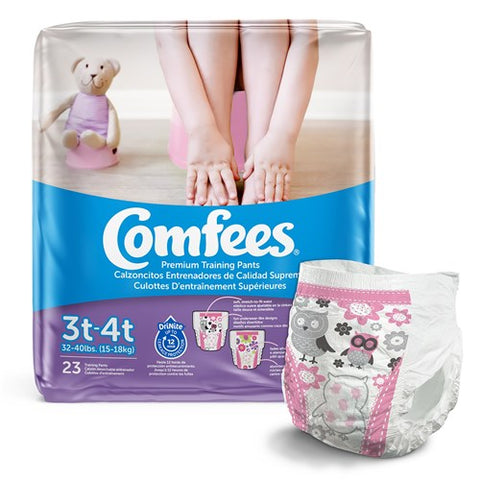 Comfees Training Pants Girls, 3T/4T 23 Ea/Bag 6 Bags/Case