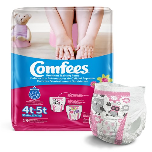 Comfees Training Pants Girls, 4T/5T 19 Ea/Bag 6 Bags/Case